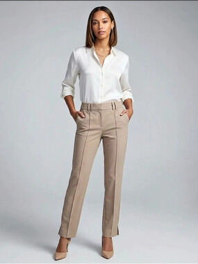 Laura Petites Tan Tailored Trousers